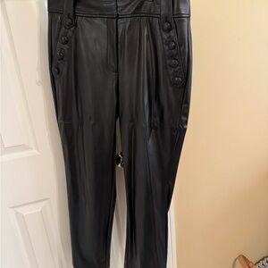 White House Black Market WHBM Women’s Black Faux Leather Jolie Pants Size 10 EUC